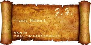 Frass Hubert névjegykártya
